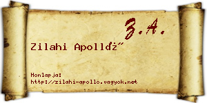 Zilahi Apolló névjegykártya